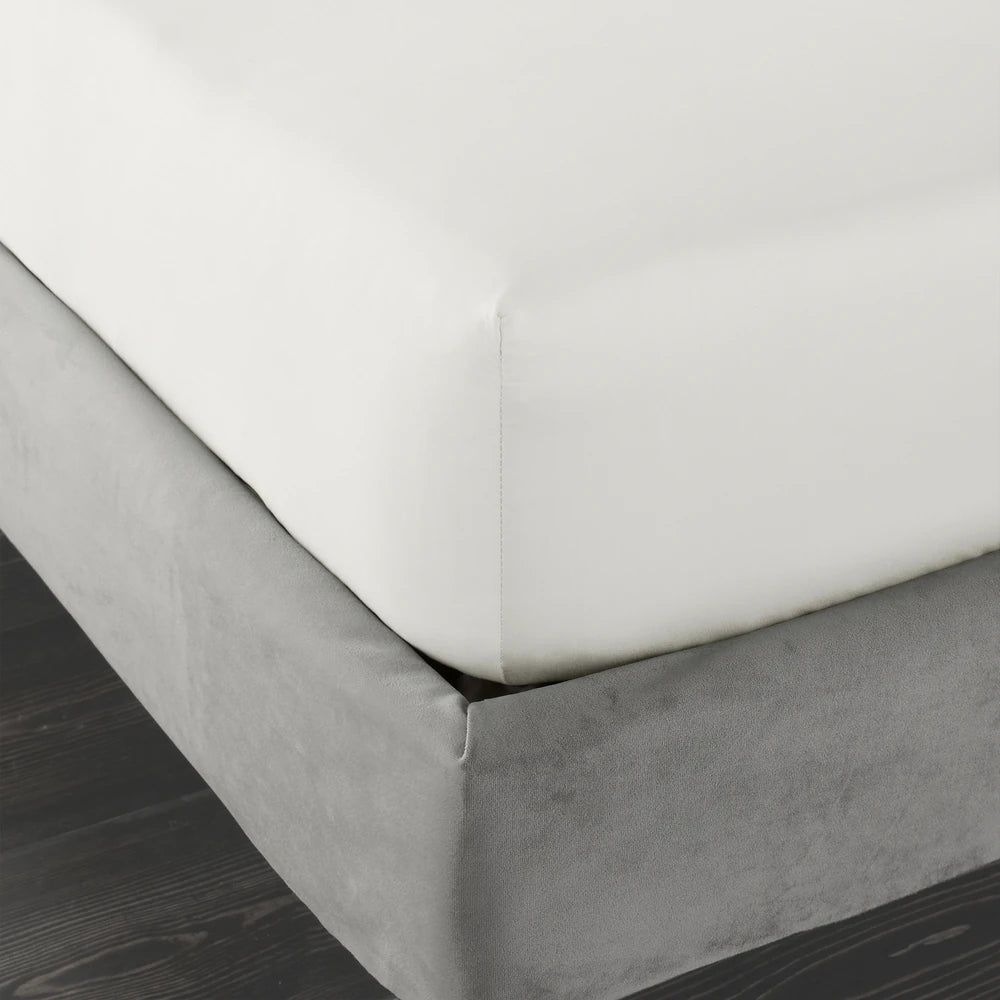 Bianca 400TC Cotton Sateen Fitted Sheet | Ivory