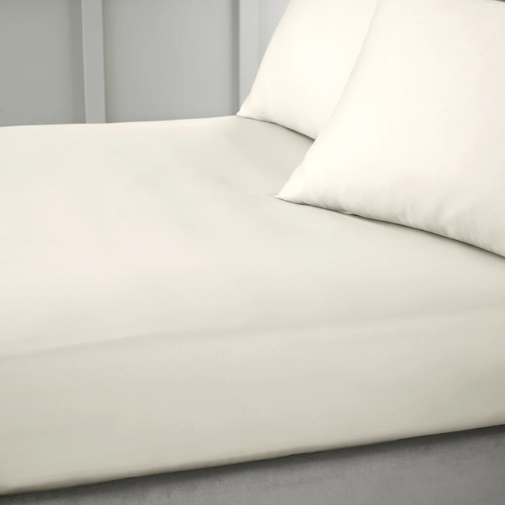 Bianca 400TC Cotton Sateen Fitted Sheet | Oyster