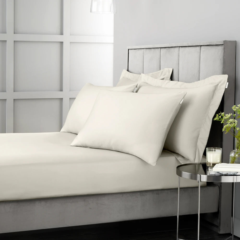 Bianca 400TC Cotton Sateen Fitted Sheet | Oyster