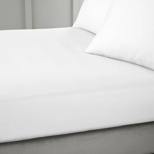 Bianca 400TC Cotton Sateen Fitted Sheet | White