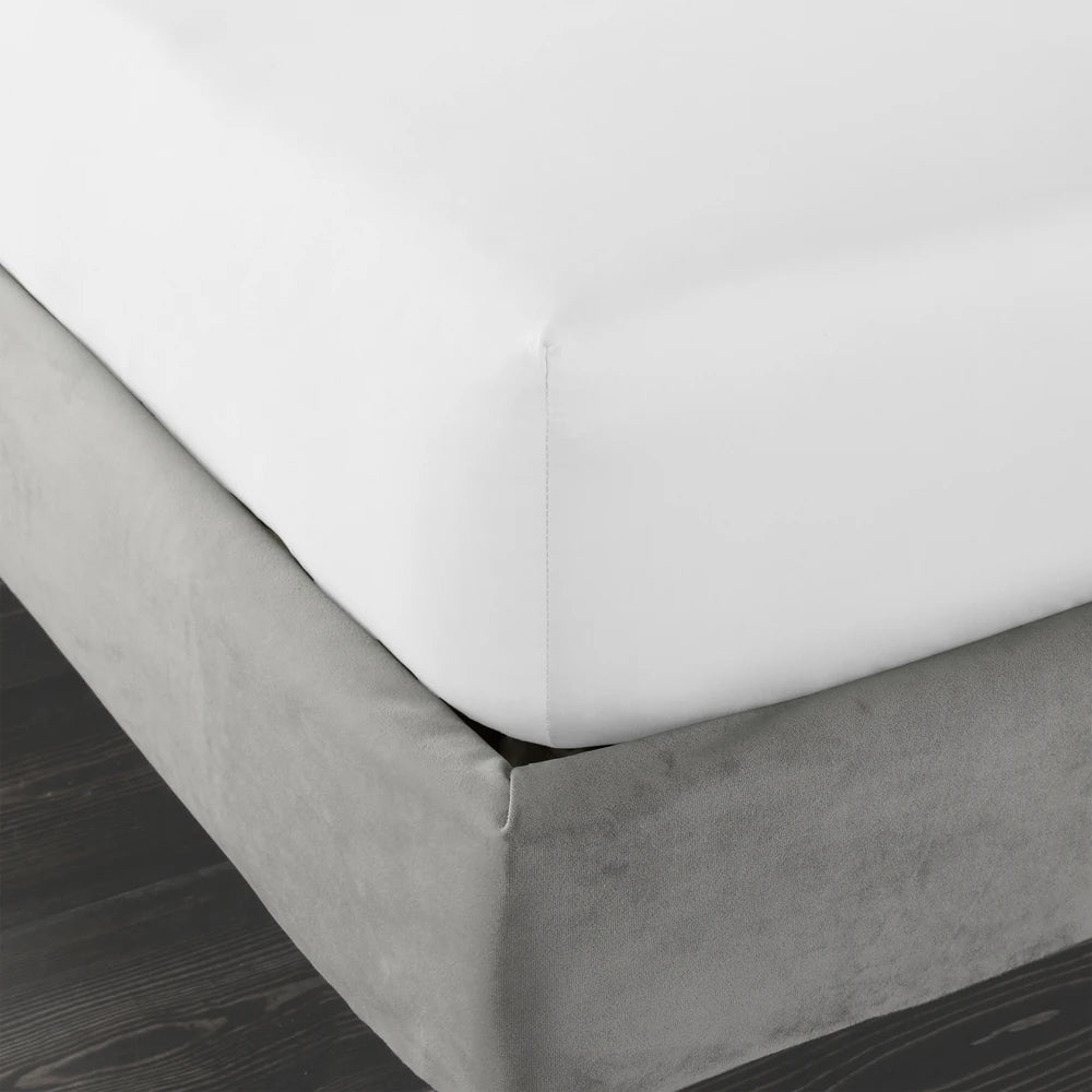 Bianca 400TC Cotton Sateen Fitted Sheet | White