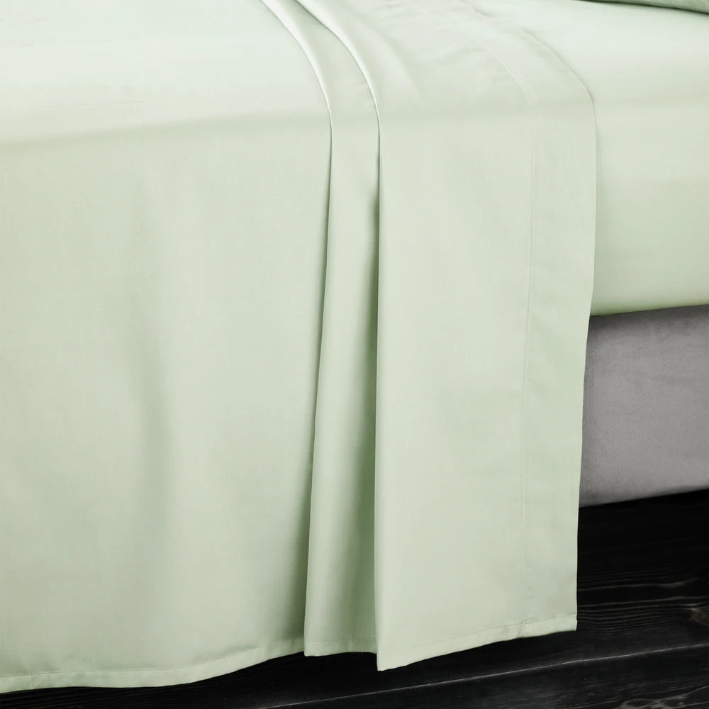 Bianca 400TC Cotton Sateen Flat Sheet | Green