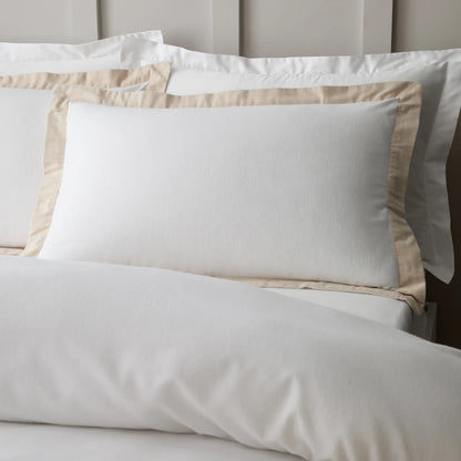 Bianca Brushed Cotton Tailored Duvet Set | White & Natural