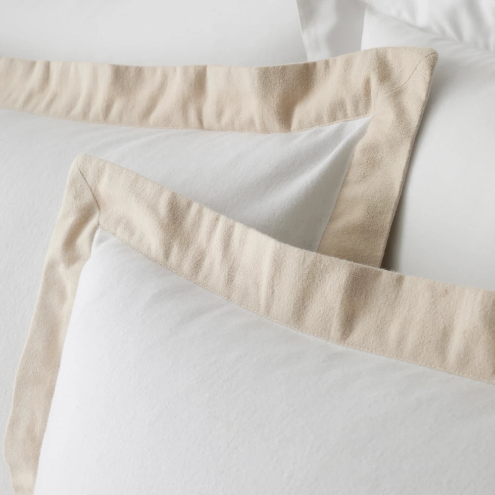 Bianca Brushed Cotton Tailored Duvet Set | White & Natural