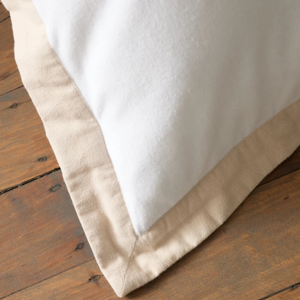 Bianca Brushed Cotton Tailored Duvet Set | White & Natural
