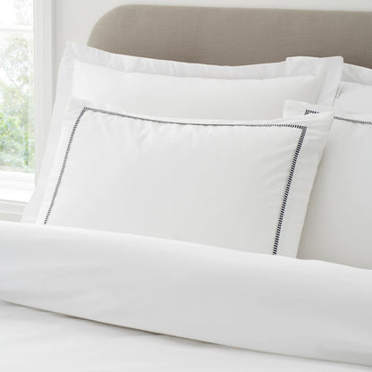 Bianca Contrast Trim Duvet Set | White & Black