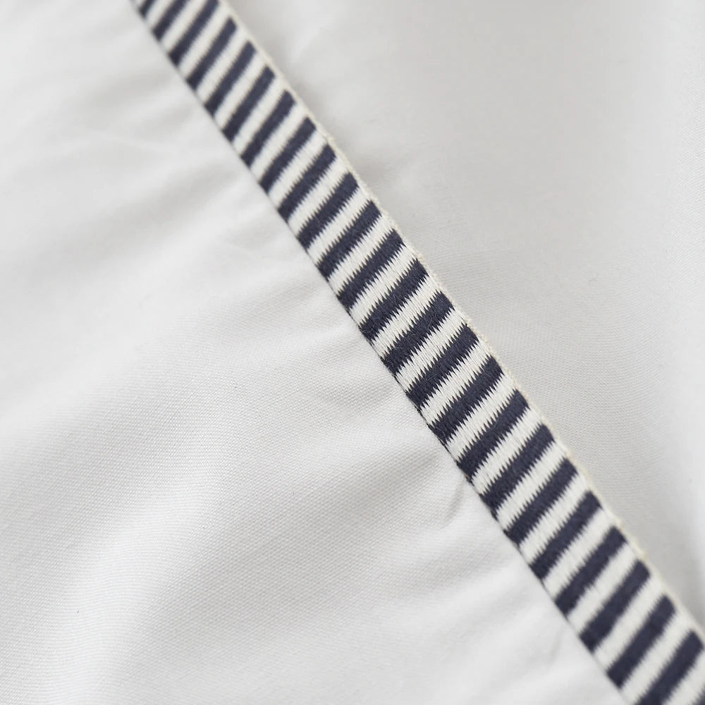 Bianca Contrast Trim Duvet Set | White & Black