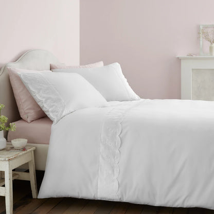 Bianca Elise Lace Duvet Set | White