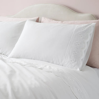 Bianca Elise Lace Duvet Set | White