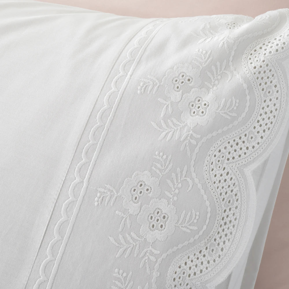 Bianca Elise Lace Duvet Set | White