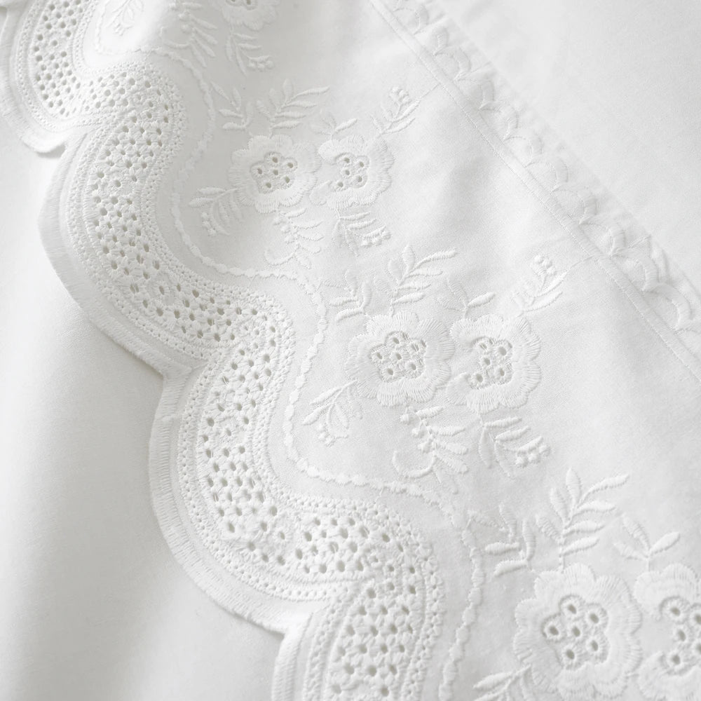 Bianca Elise Lace Duvet Set | White