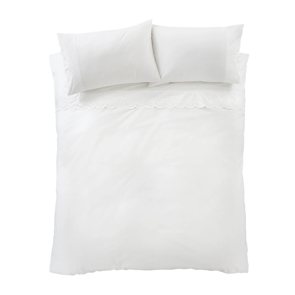 Bianca Elise Lace Duvet Set | White