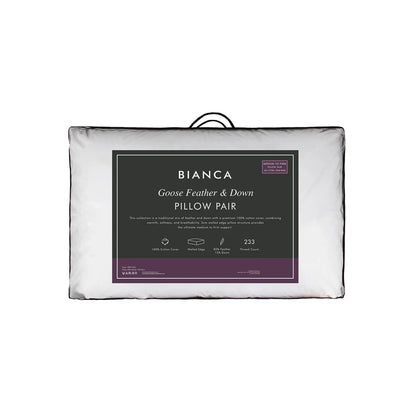 Bianca Goose Feather & Down Pillow Pair