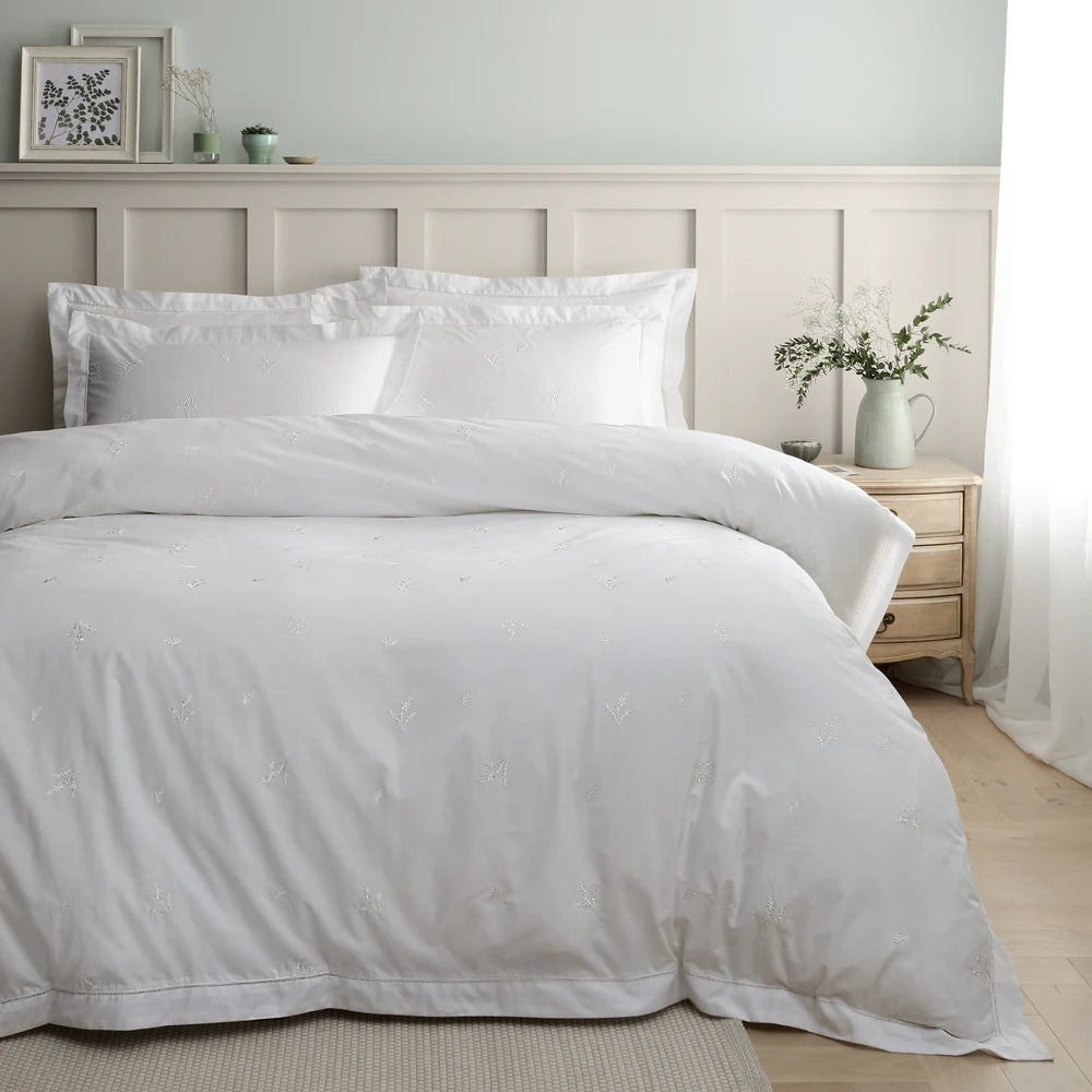 Bianca Lottie Embroidery Duvet Set | White