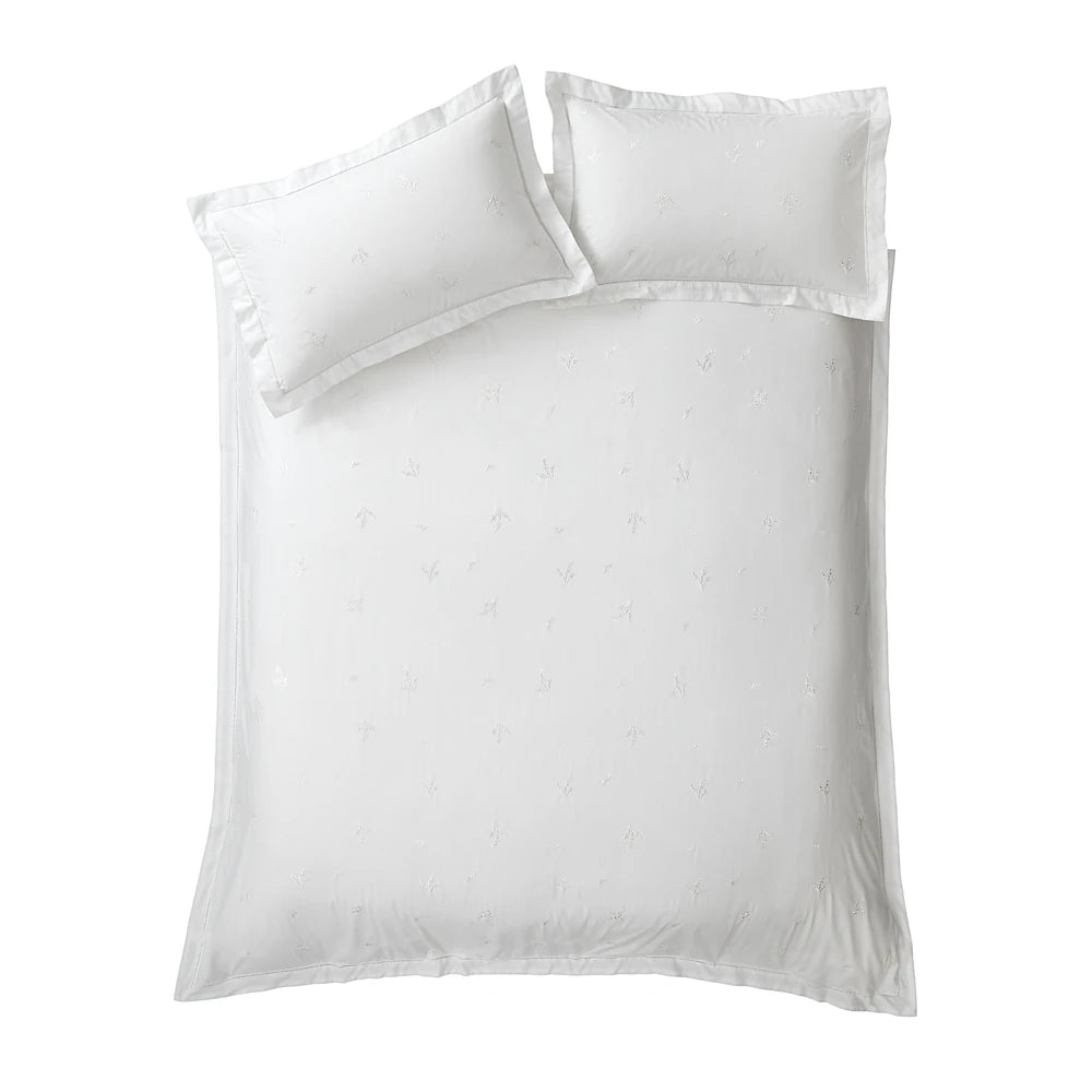 Bianca Lottie Embroidery Duvet Set | White