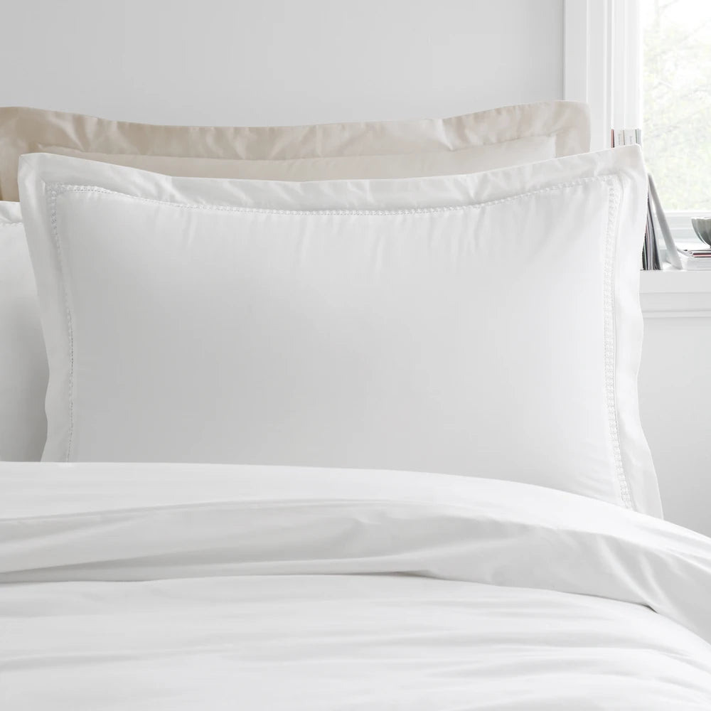 Bianca Oxford Lace Trim Duvet Set | White