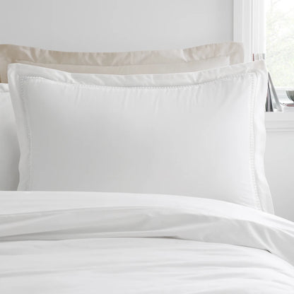 Bianca Oxford Lace Trim Duvet Set | White