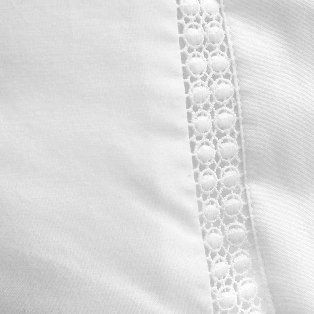 Bianca Oxford Lace Trim Duvet Set | White