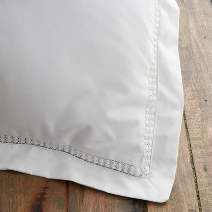 Bianca Oxford Lace Trim Duvet Set | White