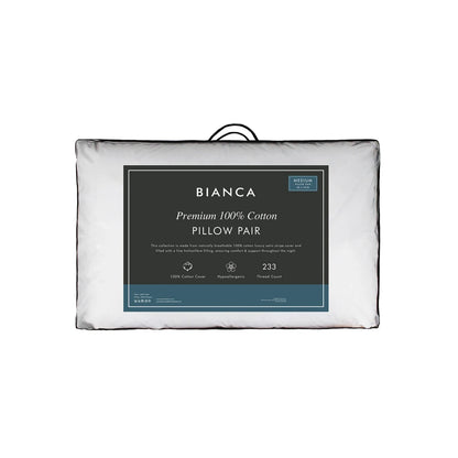 Bianca Premium 100% Cotton Pillow Pair