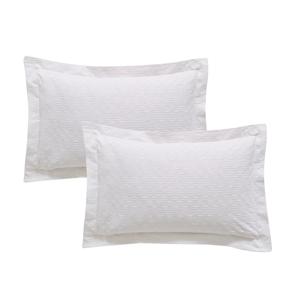 Bianca Waffle Circle Oxford Pillowcase Pair