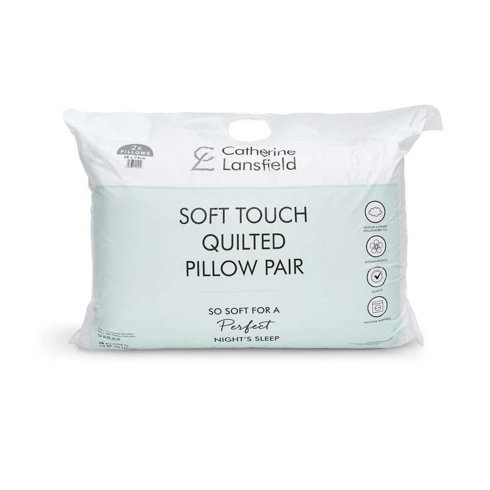 Catherine Lansfield Quilted Comfort Embossed Pillow Pair