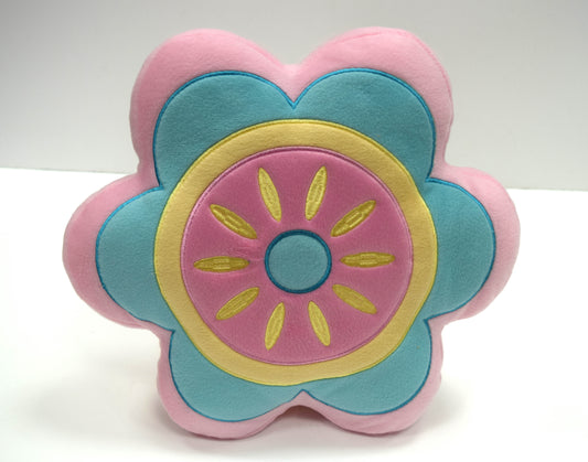 Flower Filled Childrens Cushion Pink