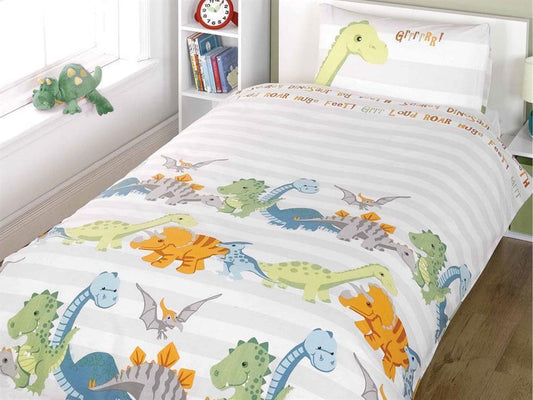 Dinosaur Childrens Bedding Set Natural