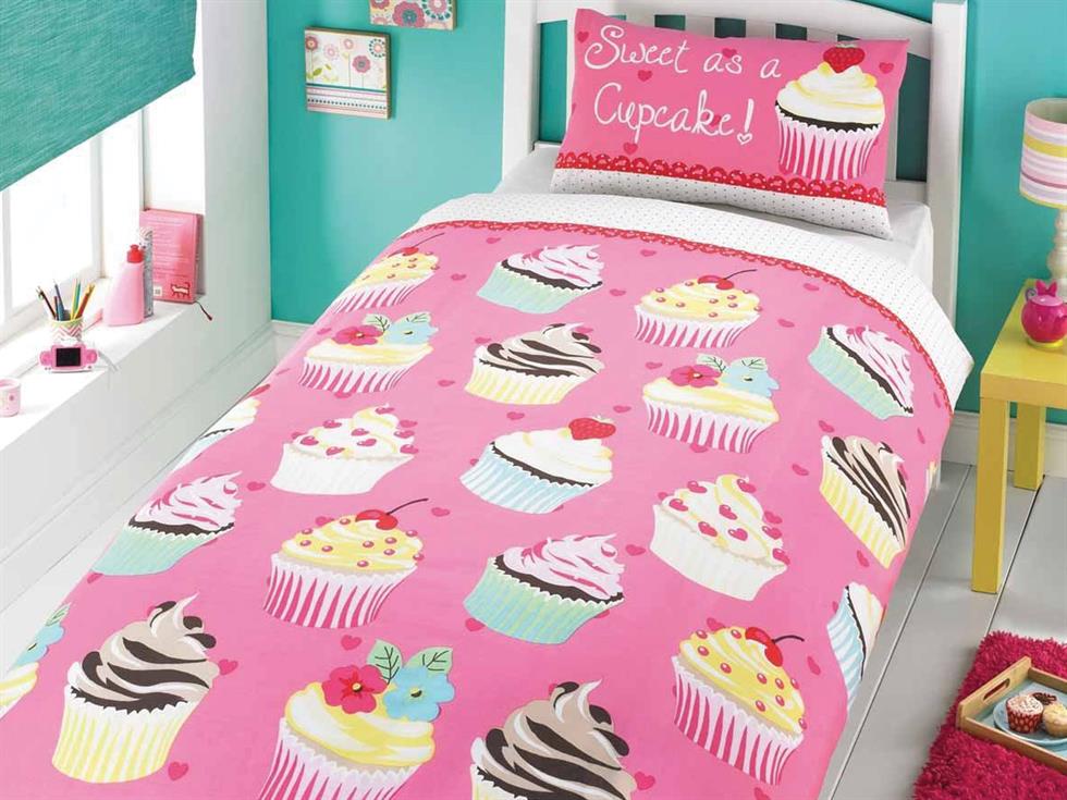 Cupcake Childrens Bedding Set Pink
