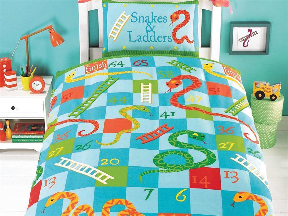 Snakes and Ladders Childrens Bedding set Muti