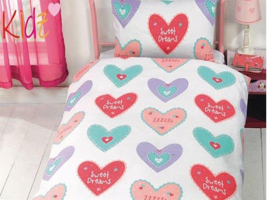 Hearts Childrens Bedding Set Multi