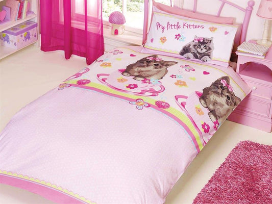 My Little Kittens Childrens Bedding Set Pink