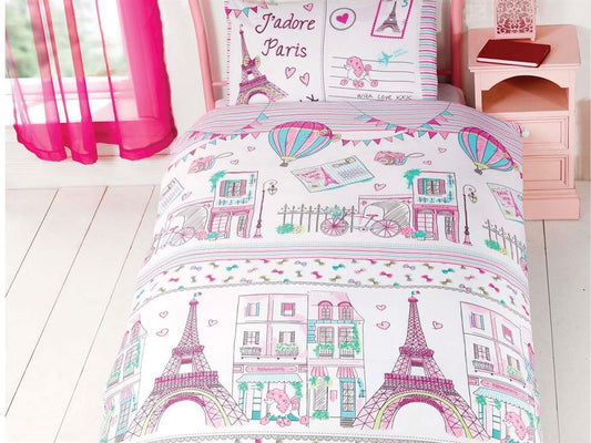 J`adore Paris Childrens Bedding Set Pink