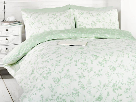 Bird Toile Bedding Set Green