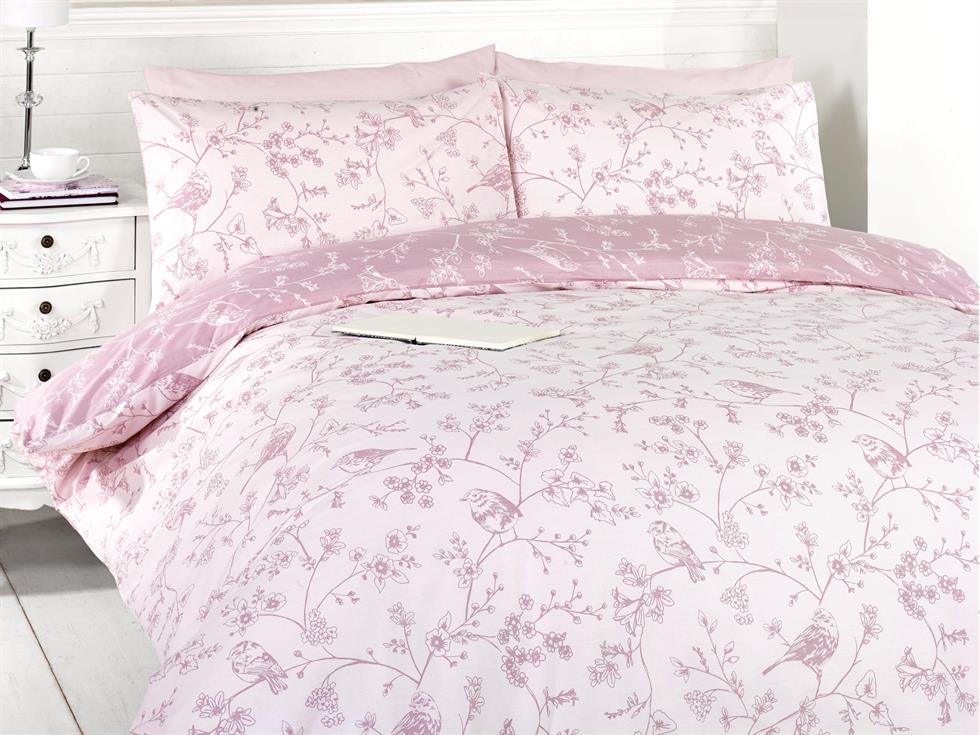 Bird Toile Bedding Set Pink