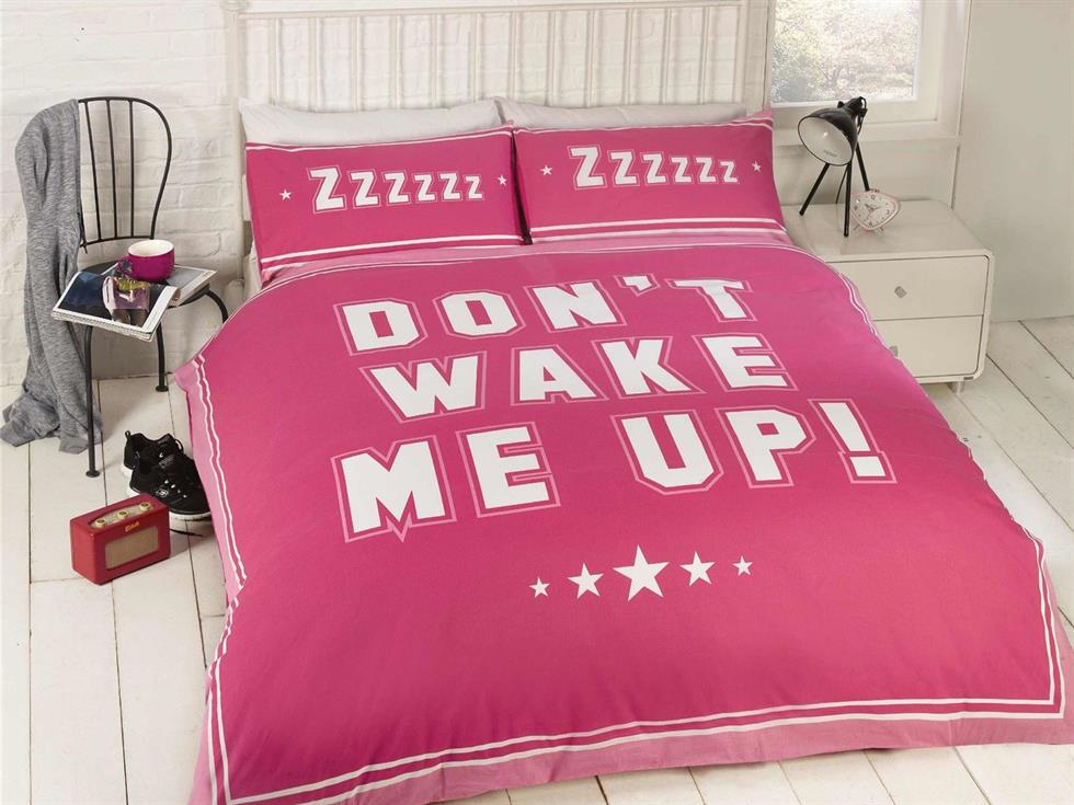 Dont Wake Me Up Bedding Set Pink
