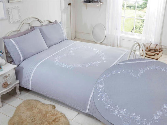 Heart Luxury Bedding Set Grey