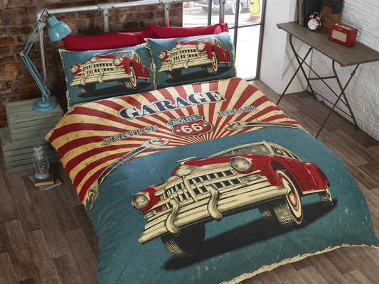 Retro Garage Bedding Set Multi