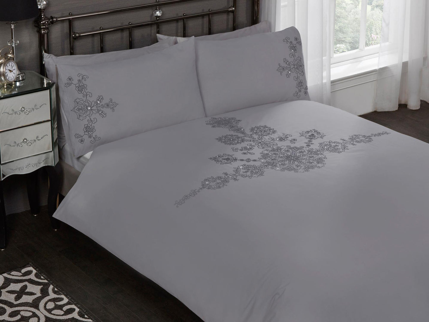 Amelie Luxury Bedding Set Grey