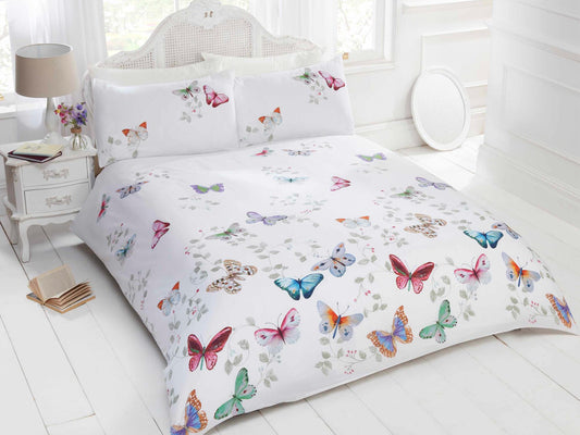 Mariposa Butterfly Bedding Set White