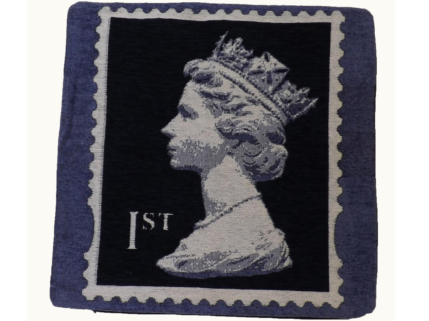 Stamp Cushion Cover Blue