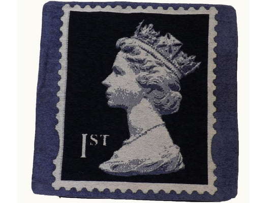 Stamp Cushion Cover Blue