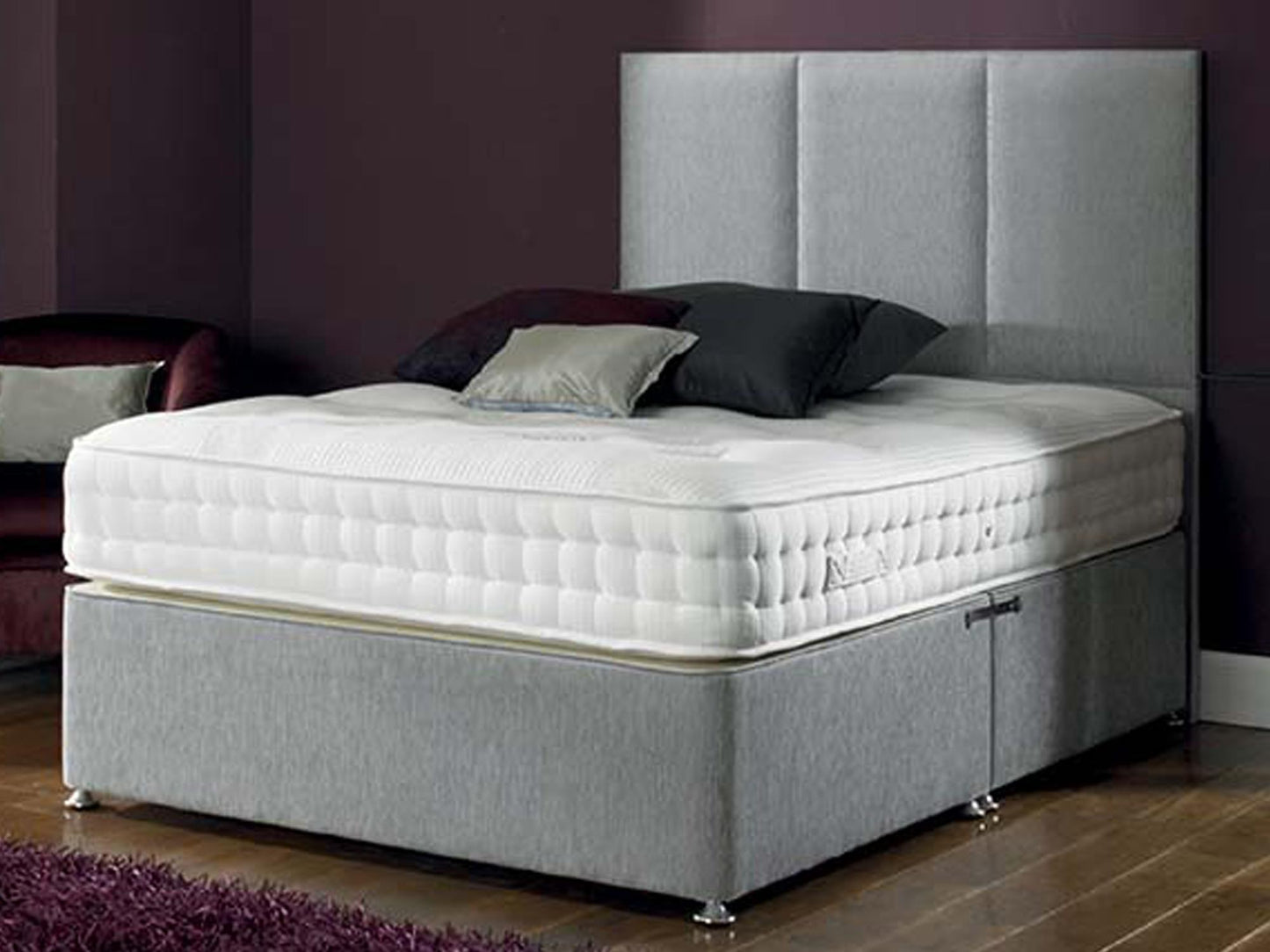 Zanda FS Divan Bed in Turin Mid Grey
