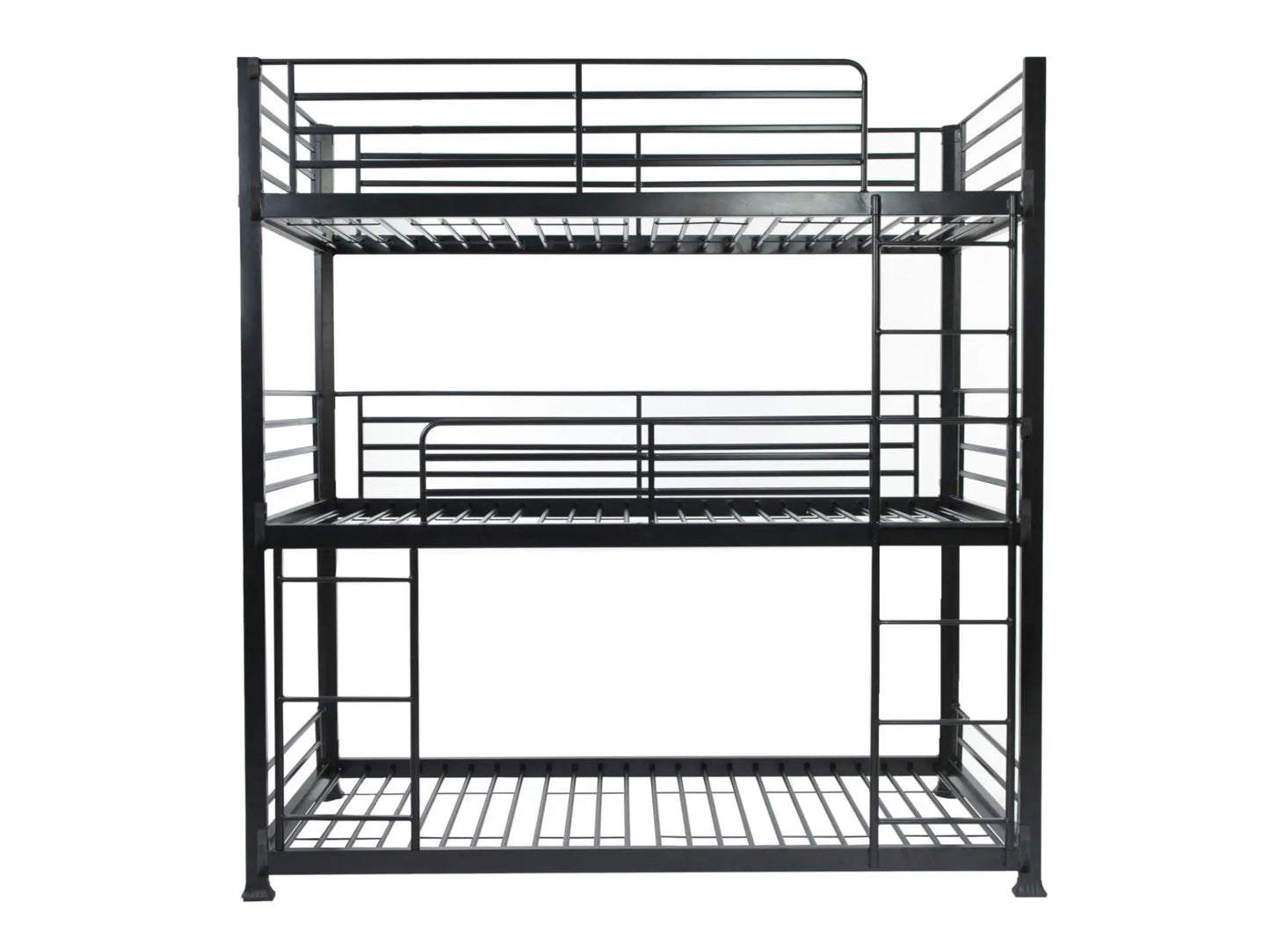 Bunkit No Bolt Heavy Duty Triple 3 Tier Metal Bunk Bed in Black