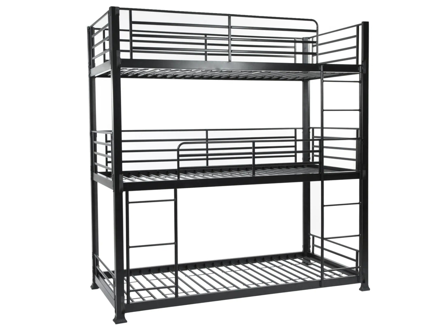 Bunkit No Bolt Heavy Duty Triple 3 Tier Metal Bunk Bed in Black