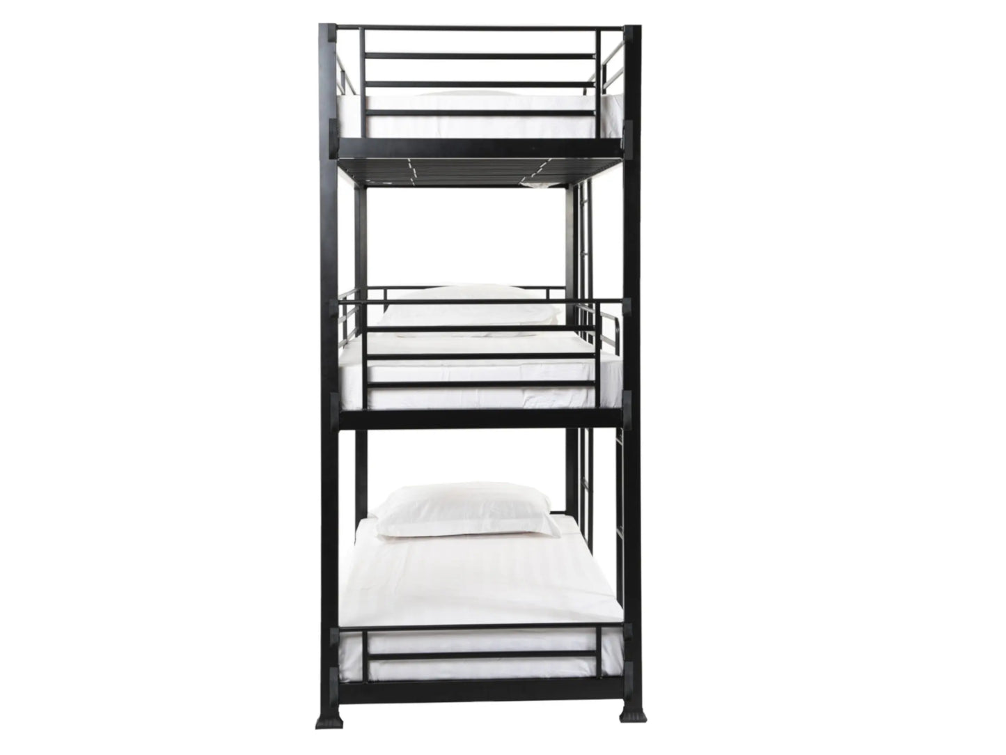 Bunkit No Bolt Heavy Duty Triple 3 Tier Metal Bunk Bed in Black