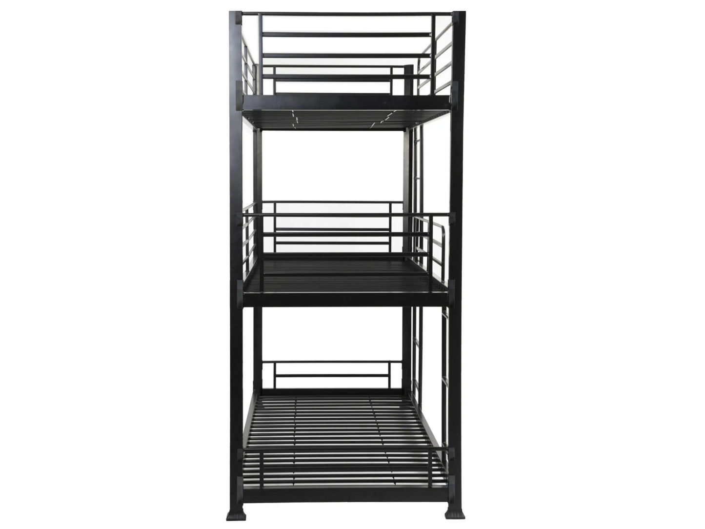 Bunkit No Bolt Heavy Duty Triple 3 Tier Metal Bunk Bed in Black