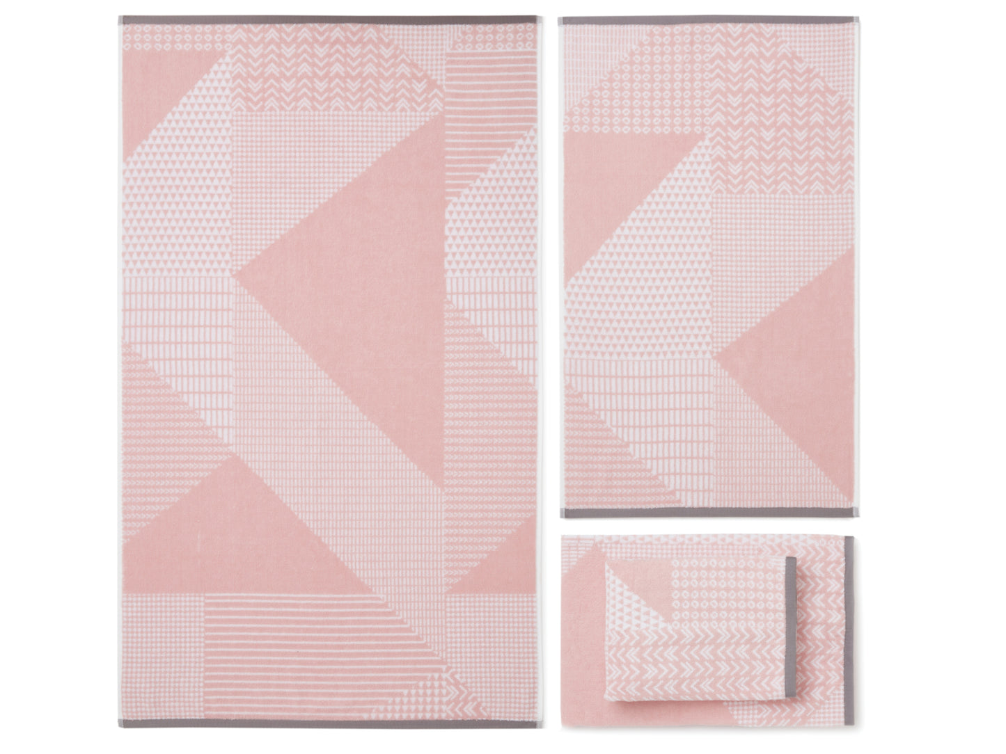 Catherine Lansfield Larsson Geo 100% Cotton Towels in Blush