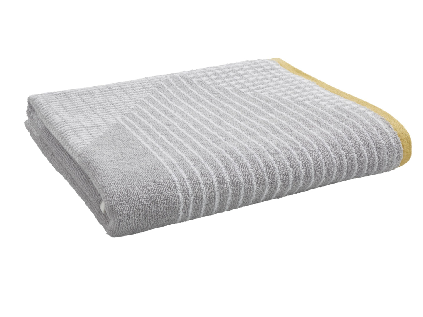 Catherine Lansfield Larsson Geo 100% Cotton Towels in Grey/Ochre