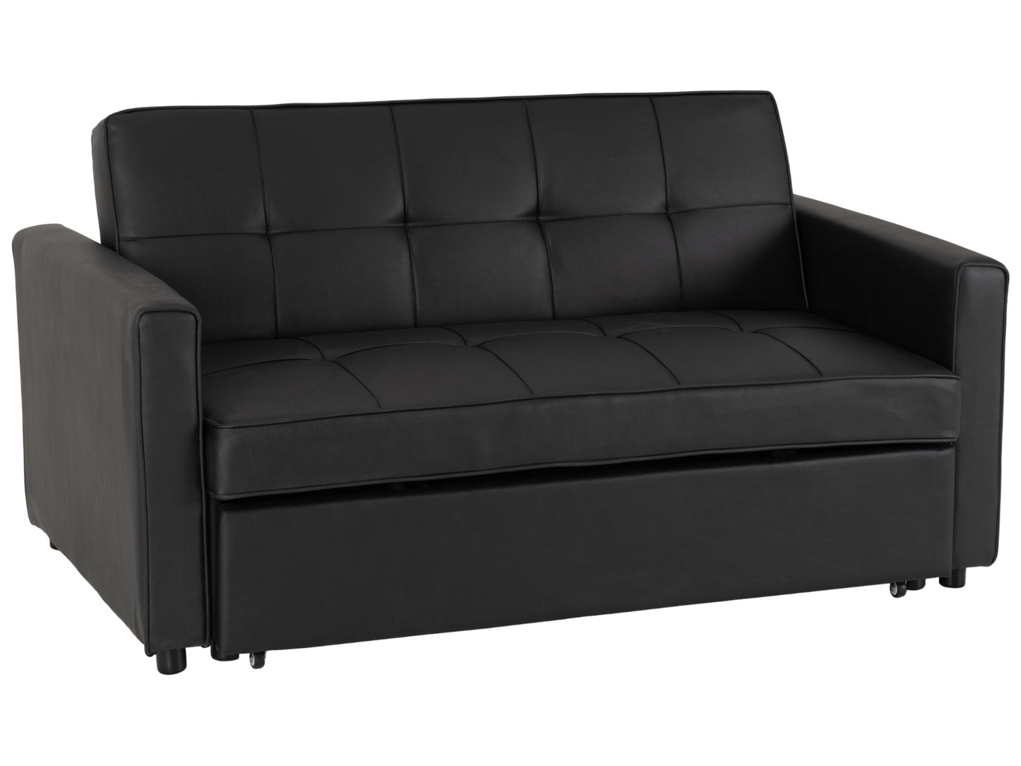 Astoria Sofa Bed in Black Faux Leather